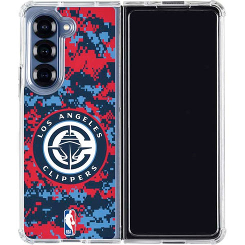 NBA LA Clippers Digi Camo Galaxy Z Fold6 Clear Case